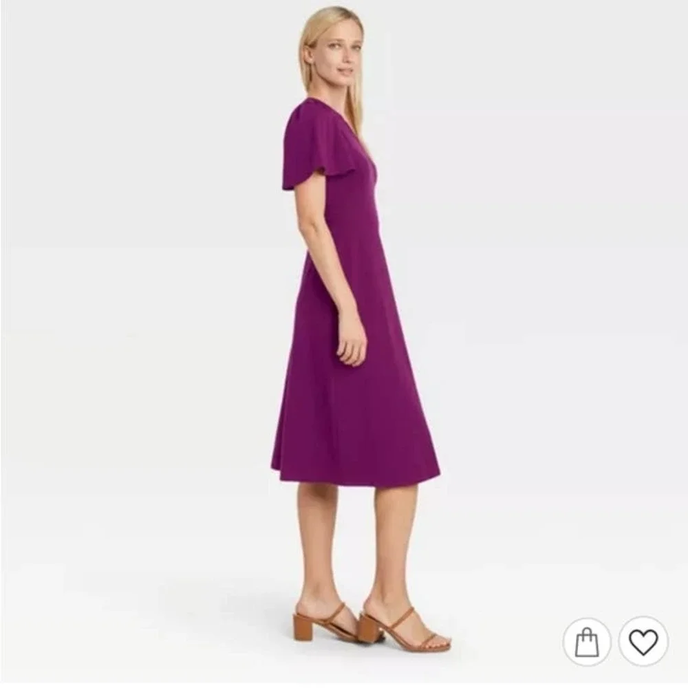 Who What Wear One Shoulder A-Line Dress Purple Medium NWT - Picture 9 of 10